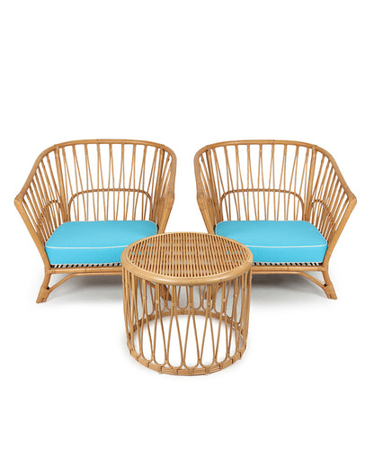 Malibu Chair with Table | Rattan Garden Furniture Set | Cane Outdoor Table Chair Set | Coffee Table Set