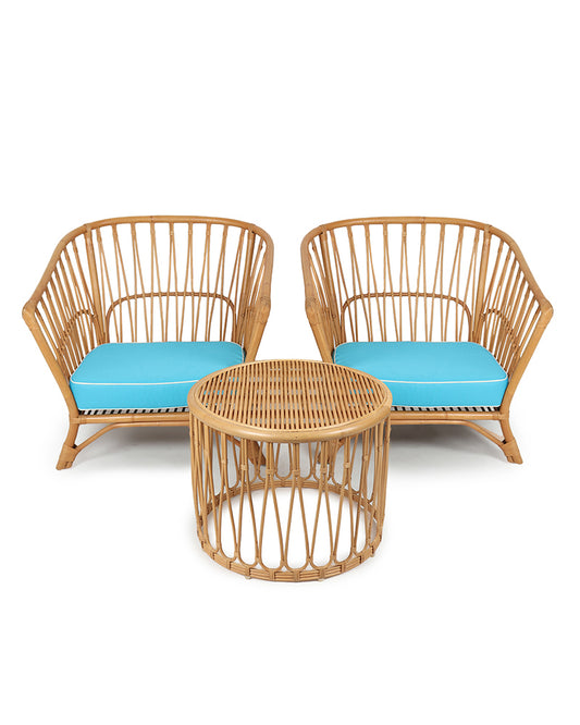 Malibu Chair with Table | Rattan Garden Furniture Set | Cane Outdoor Table Chair Set | Coffee Table Set