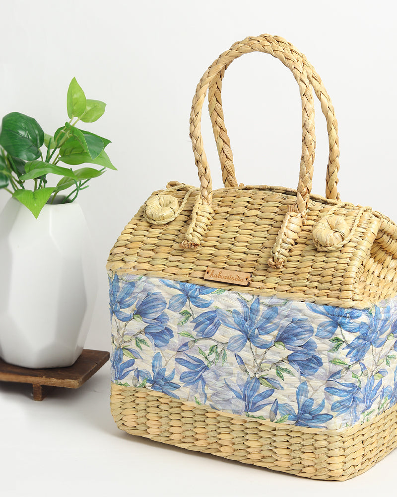 Seagrass Picnic Basket | Tiffin Basket Bag |Travel Basket