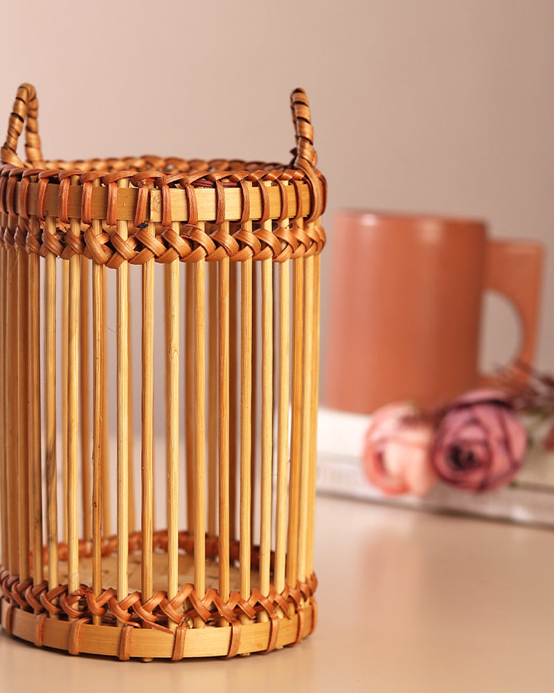 Bamboo Tealight Holder | Light Holder for Indoor/Outdoor Décor | Tabletop Tealight Holder