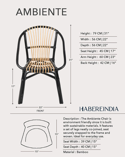 Ambiente Bamboo Chair | Rattan Chair | Cane Furniture