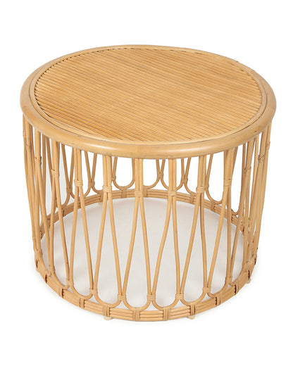 Malibu Rattan Table | Cane Round Table | Rattan Stool | Side Table