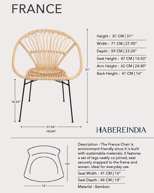 France Bamboo Chair | Rattan Chair | Cane Furniture