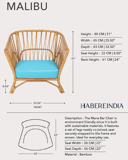 Malibu Bamboo Lounge Chair| Rattan Chair | Cane Furniture