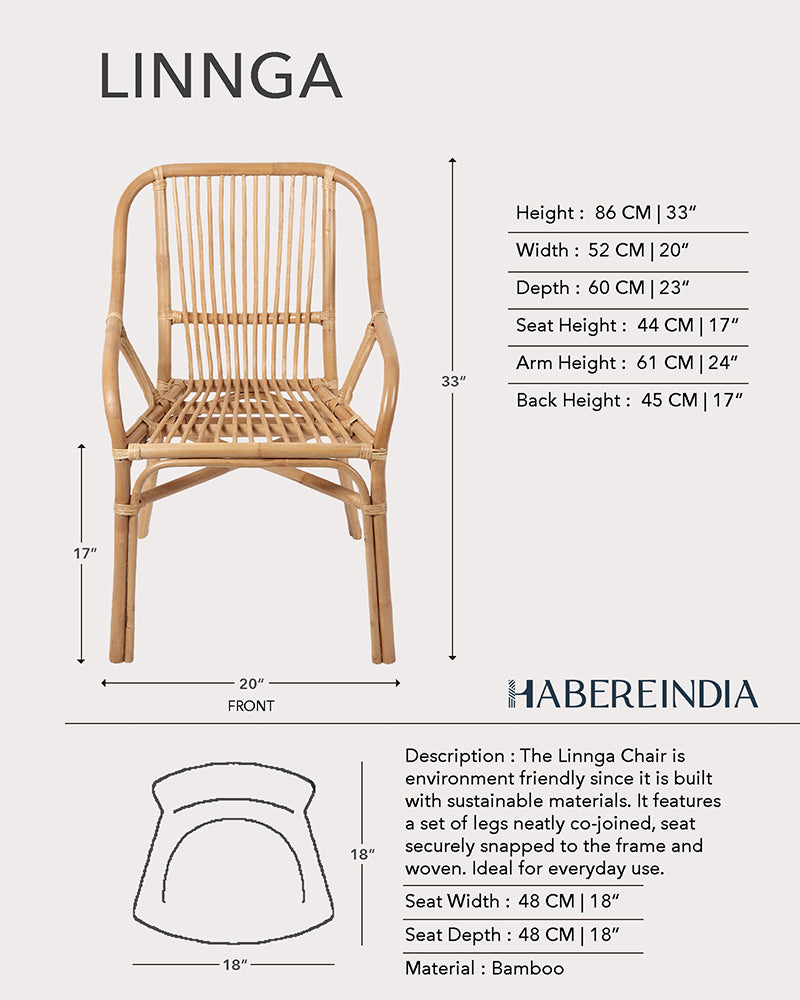 Linnga Bamboo Chair | Rattan Chair | Patio Chair