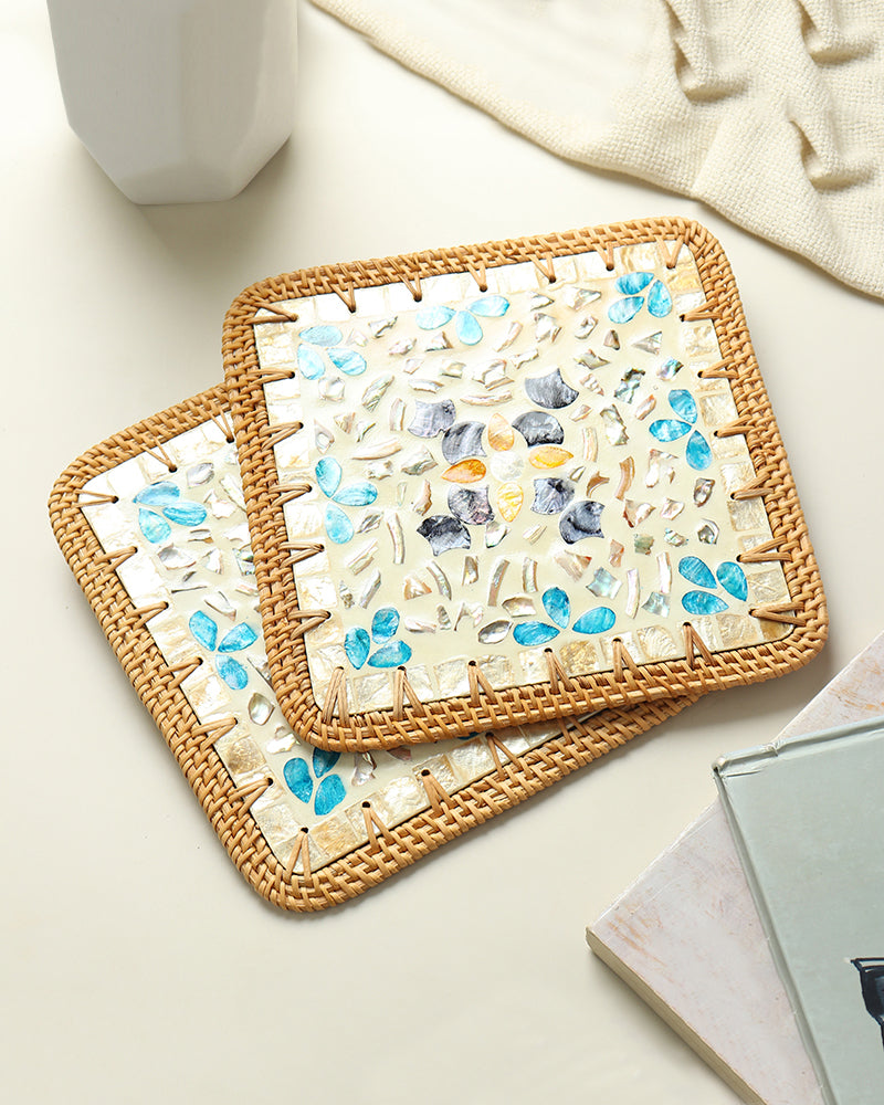 Mother of Pearl Placemats | Decorative Table Mats for Dining & Living Room