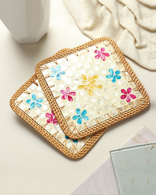 Mother of Pearl Placemats | Decorative Table Mats for Dining & Living Room