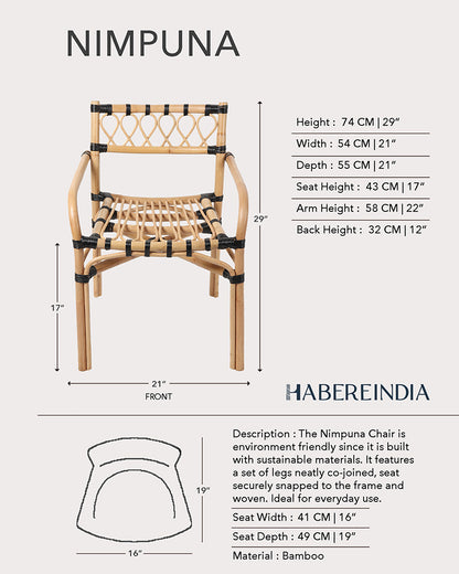 Nimpuna Bamboo Chair | Rattan Chair | Modern Chair for Living Room