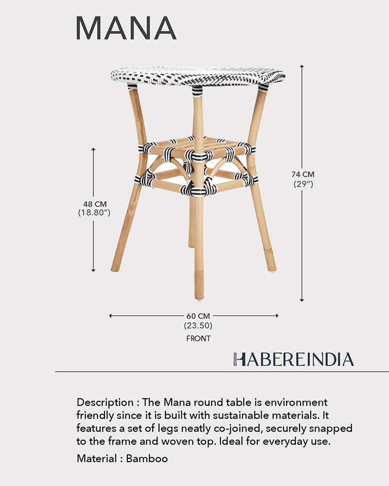 Bistro Rattan Table | Cane Round Table | Rattan Stool | Side Table