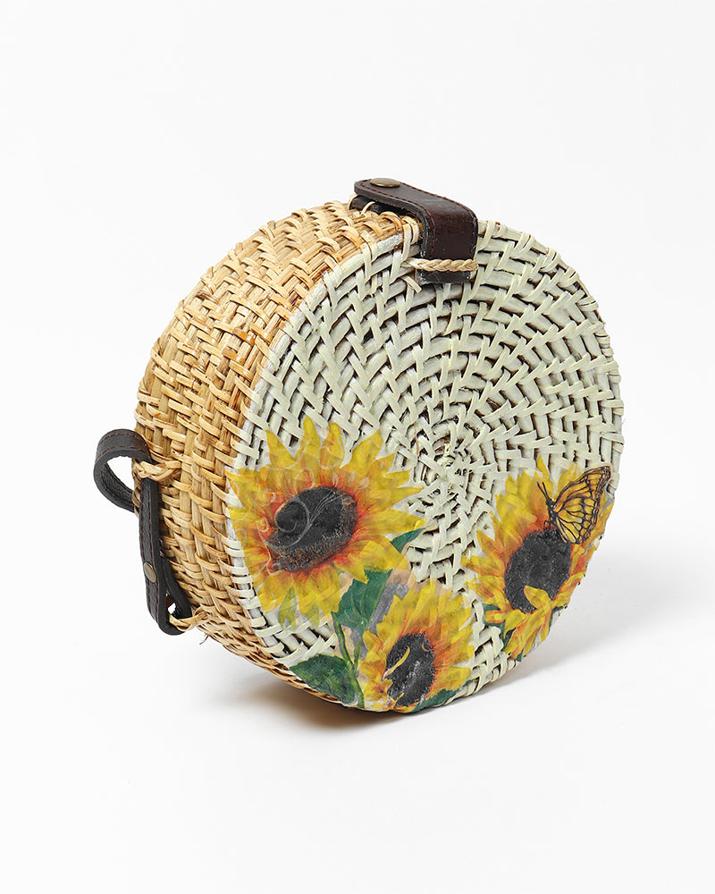 Round Rattan Bali Bag