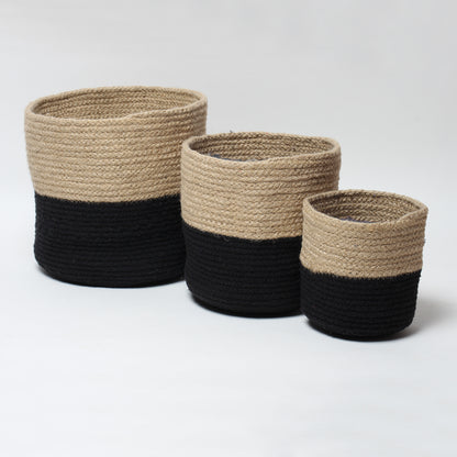 Black Jute Storage Basket